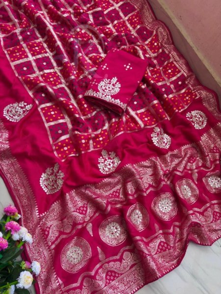 Rani Colour Jk 366 Viscose Silk Fabric Border Saree